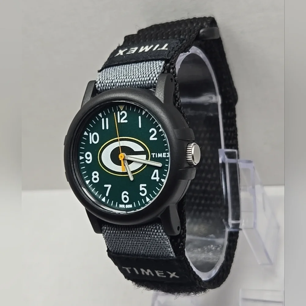 Timex Green Bay Packers Watch Mens NFL 39mm Nylon Band Football New Battery